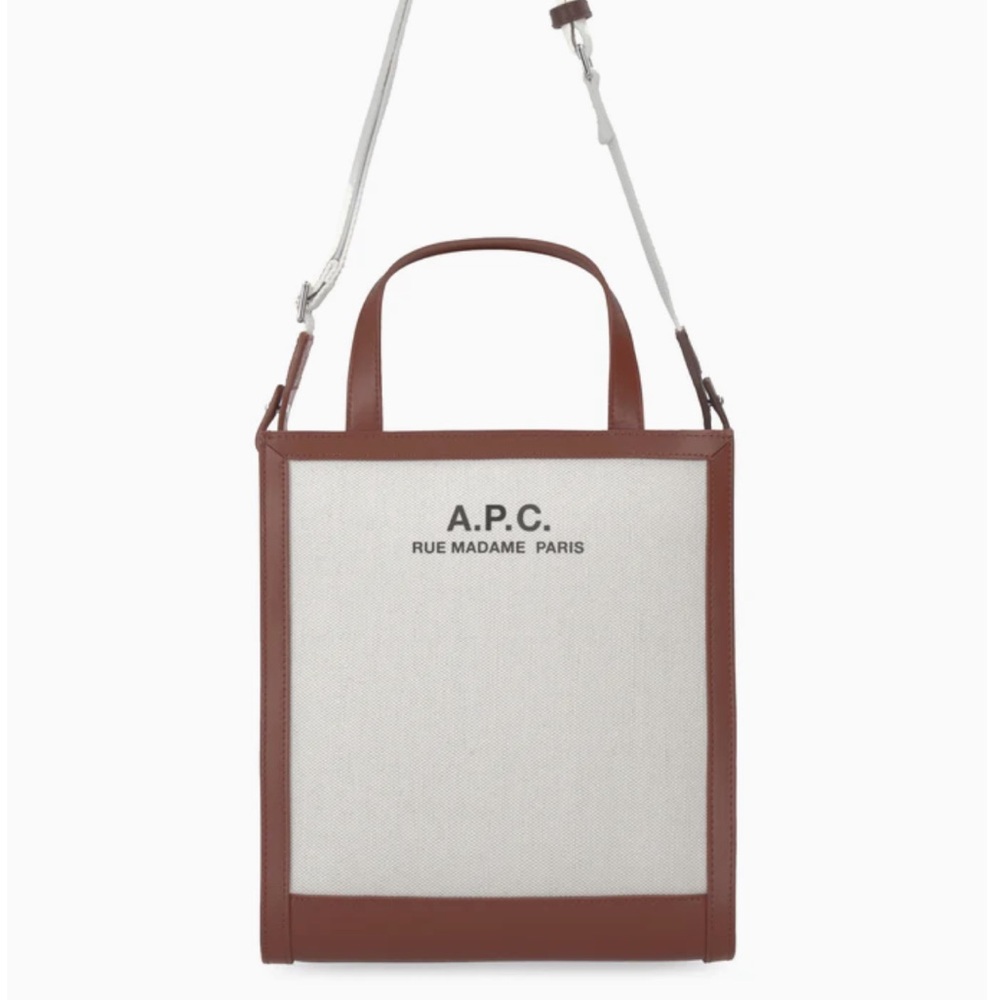 A.P.C. Camille Canvas/Leather Tote Bag